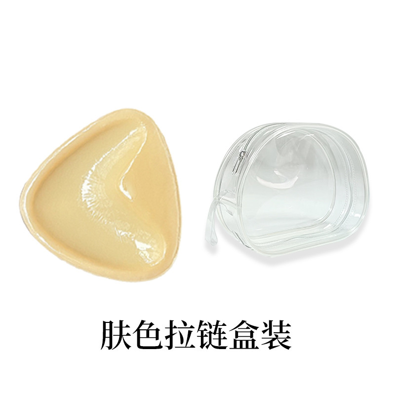 クロスボーダー三角形型厚手シリコン胸パッド、小胸を大きく見せる、女性用プッシュアップ水着・タイツ用両面粘着胸パッド|undefined