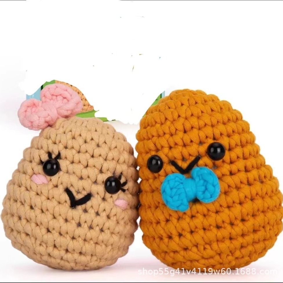 코바늘 인형 만들기 DIY 뜨개질 재료 키트 호박 감자 꽃 장식 소품