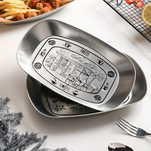 Camping Fruit Plate, Outdoor Tinplate Tray, Portable Metal Tableware, Portable Dinner Plate, Anti-Fall Picnic Barbecue
