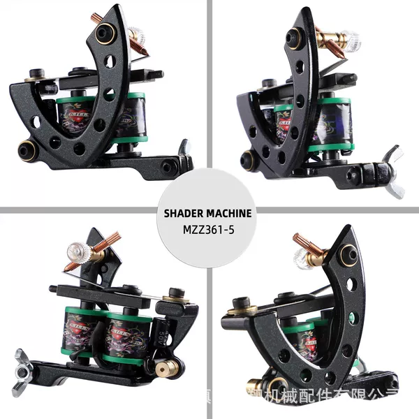 Tattoo Embroidery 2-Coil Machine Set, Needle Tips, Handle, Tattoo Consumables, Power Supply, Foot Pedal, Multifunctional Semi-Permanent Screw Connector