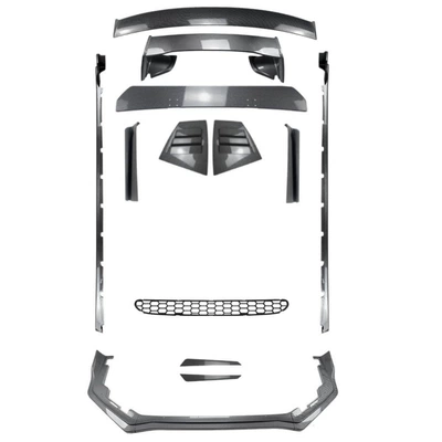 lip, front grille, side skirts, rear | Big Surrounded - complete-set-of-front-and-rear-body-parts-rear-spoiler-a-carbon-fiber-pattern-2015-2021