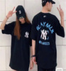 PS44534# 夏季新款韩版MLB六色发泡字母涂鸦印花男女情侣款休闲宽松版 服装批发直播货源