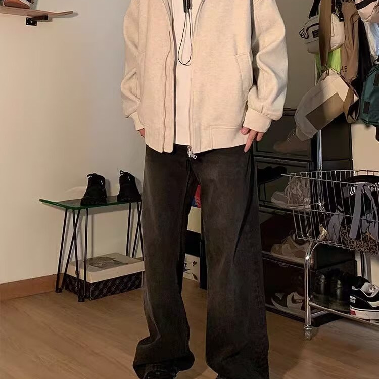 Autumn 2023 New Arrival Young Men's Hooded Jacket Trendy Chubby Plus Size Plus Size Hooded Jacket Color-blocked Cardigan Jacket