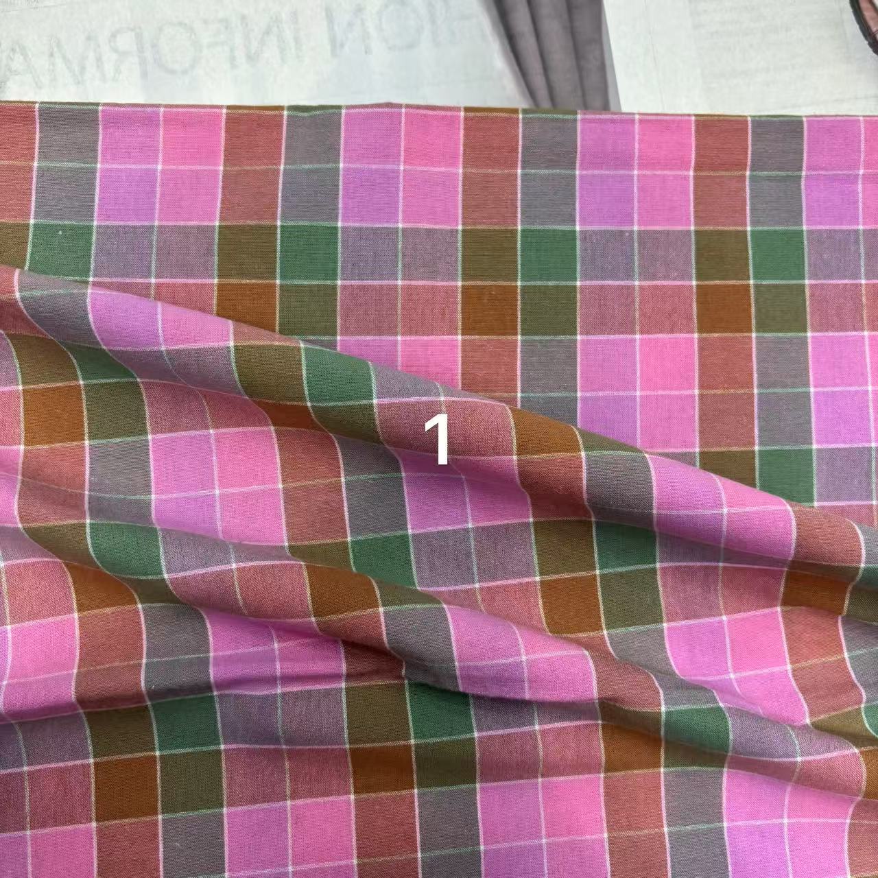 全棉彩色彩虹格子童装睡衣连衣裙包包鞋材布料桌布衬衫格纹