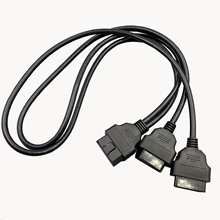 OBD2汽车检测仪连接线一拖二一拖一圆线扁线厂家直供汽车诊断器具