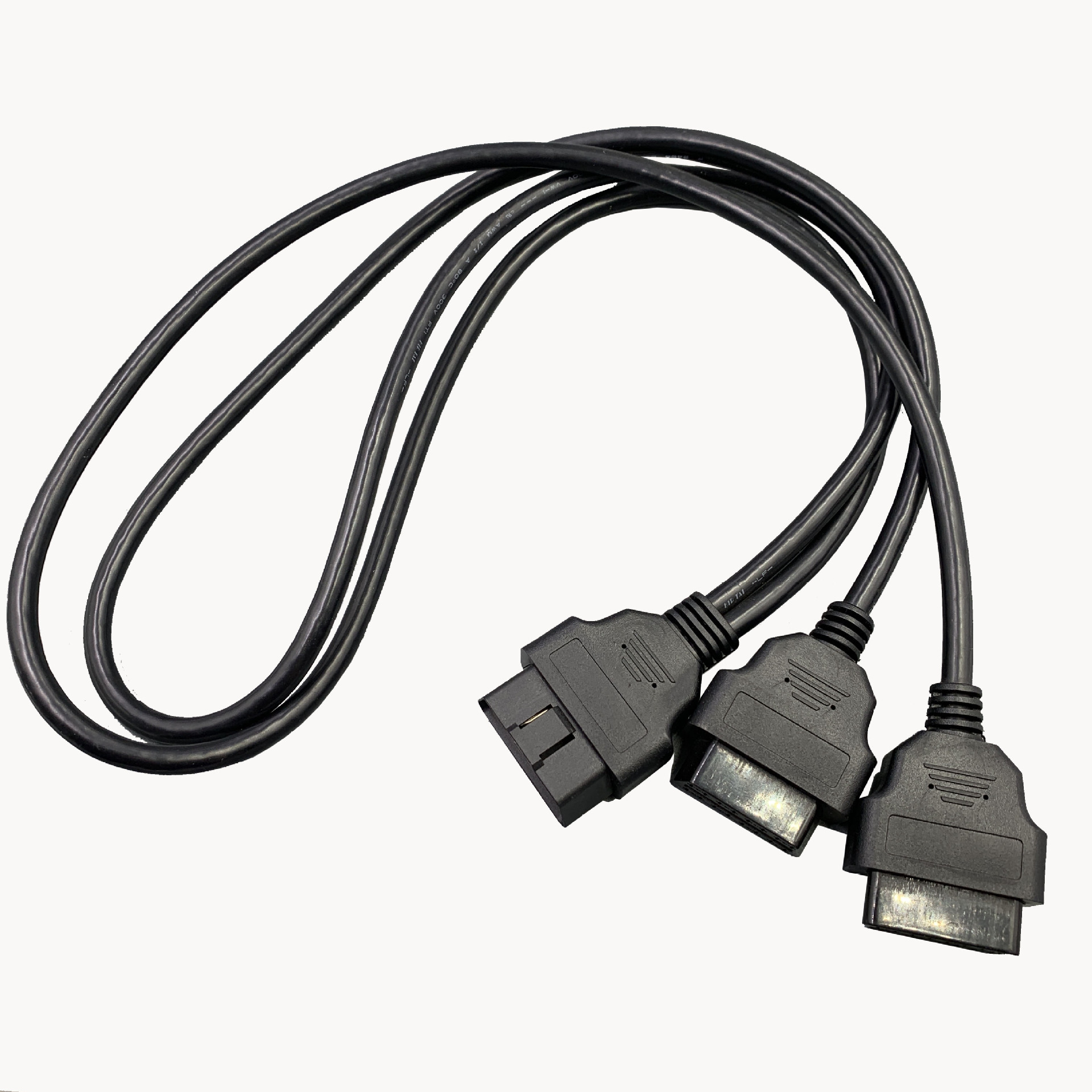 OBD2汽车检测仪连接线一拖二一拖一圆线扁线厂家直供汽车诊断器具
