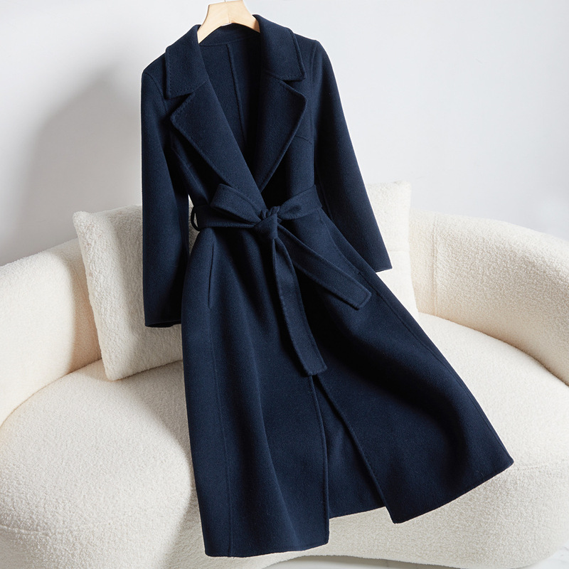 Double-Sided Cashmere Coat for Women, Long Style, 2026 New Model, Over-The-Knee, Slimming, High-End Feel, Autumn and Winter Elegance, 100% Sheep Wool
