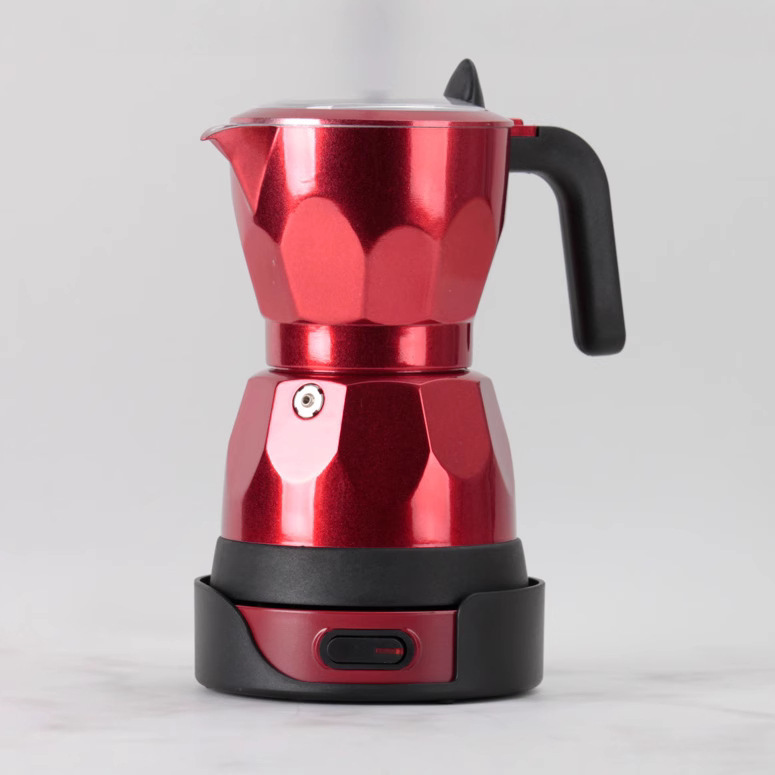 in stock Cross-border Household Transparent Electric Moka Pot Aluminum Moka Pot Coffee Maker Simple Portable Coffee Pot