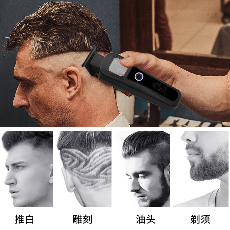 Nuevo cortador de pelo eléctrico de alta velocidad de alta potencia cuchilla de recubrimiento DLC tijeras eléctricas de empuje domésticas para hombres empujan la carcasa intercambiable