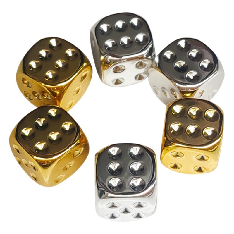 Dice Wholesale Electroplated Gold and Silver Dice Rounded Acrylic Color Grain Entertainment Occasion Dice Bar KTV Sieve