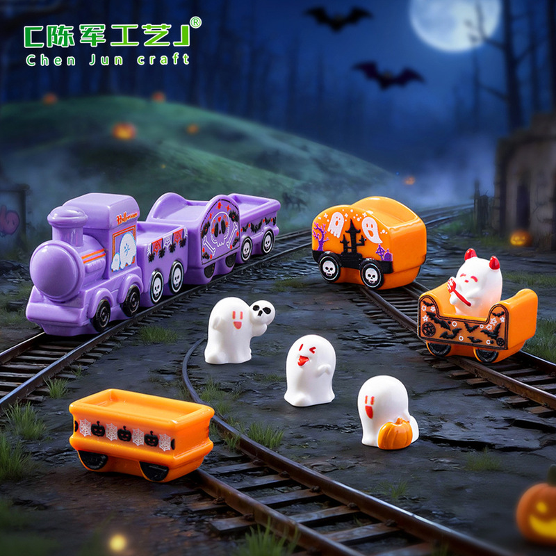 Micro Landscape Halloween Cartoon Train Ghost Figurines Cute DIY Decoration Accessories Mini Desktop Ornaments Micro Landscape Halloween Cartoon Train Ghost Figurines Cute DIY Decoration Accessories Mini Desktop Ornaments