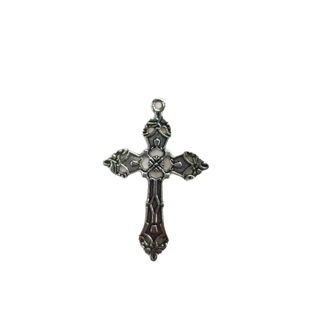 Thin jewelry accessories retro ancient silver ancient rattan pattern cross men's jewelry clothing sweater chain pendant wholesale