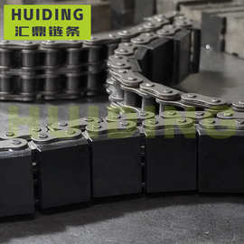 16A-G1/G2 1寸双排带胶块 橡胶U型附件链橡胶盖板链条 非标可定