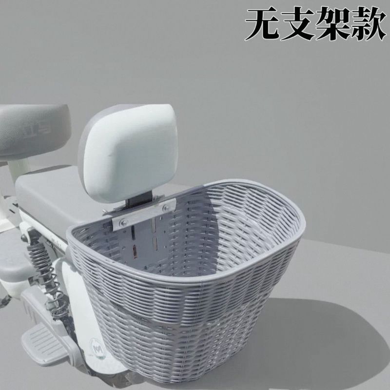 电动车后置车筐电动摩托车后尾挂篮置物车篓后用靠背菜篮子|undefined