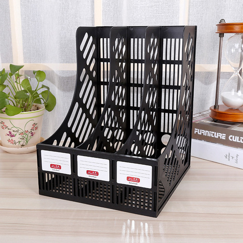 Assisted students Sanlian file rack office stationery storage organizer file frame desktop plastic storage information rack