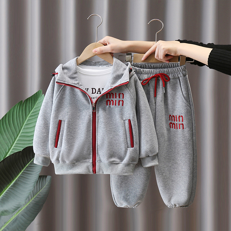 7838 Traje deportivo para niños Chico guapo Primavera y otoño Chaqueta de suéter con capucha Primavera Ropa casual 2025 Nuevo estilo