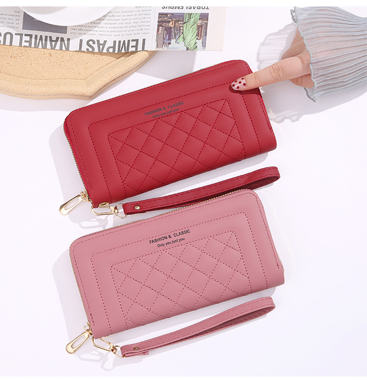 103g Weight pu Lining Material Side Zipper Closure Type Long Wallets Bags Type 1 Piece Quantity Holiday, Banquet, Selfie Occasion pu Material Contrast Binding Function Solid Color Pattern All Seasons Season Women's Gender Sweet Style Square Shape Women's Solid Color Pu Side Zipper Wallets 11