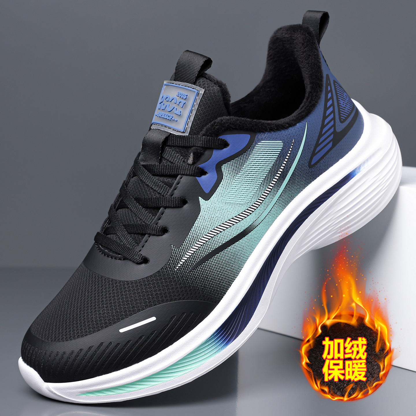 Cross-Border Men's Shoes, New Autumn and Winter Models, Fleece-Lined, Warm Leather Shoes, Lightweight, Non-Slip, Trendy Sports and Leisure Travel Shoes