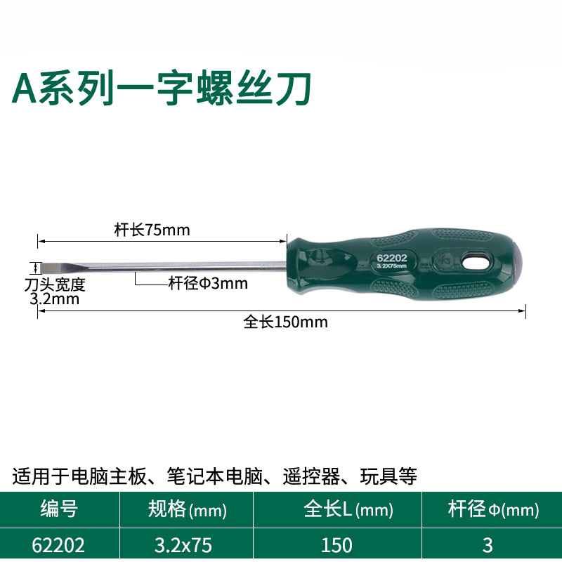 Destornillador de cabeza de rábano pequeño destornillador de ciruela de boca plana cruzada