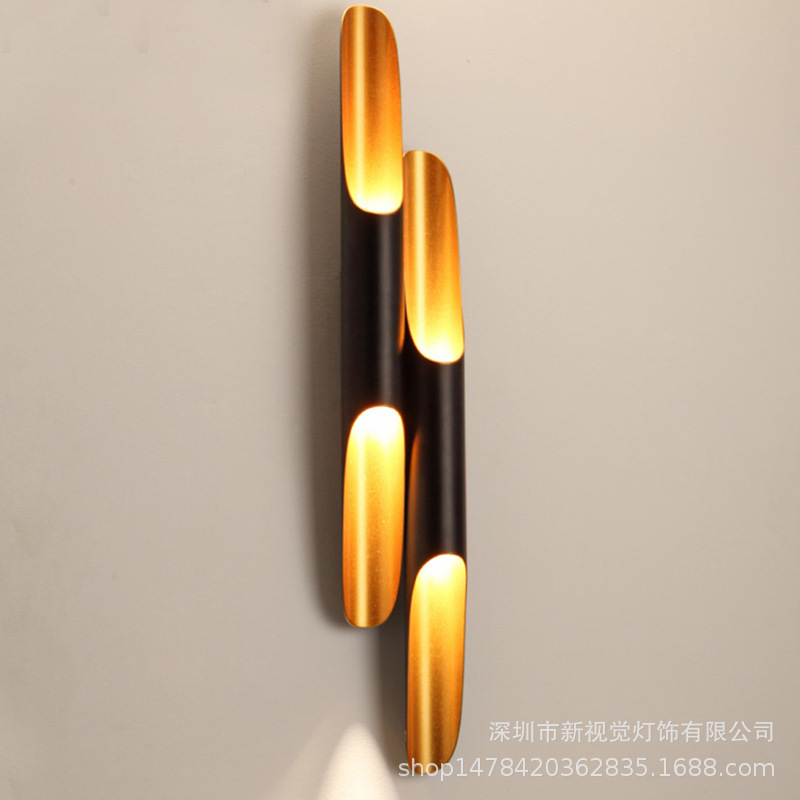 Cross-Border Creative Restaurant Tv Wall Bamboo Tube Wall Lamp Loft Retro Industrial Style Aisle Hotel Internet Cafe Internet Cafe Wall Lamp