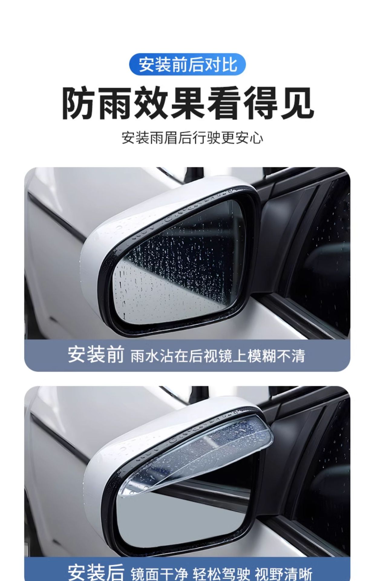 Suitable for Geely Star Wish Rain Eyebrow Emgrand Geometry Apro Accessories Rainproof Rearview Mirror Rain Eyebrow Protector