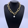 Fashionable accessory, pendant from pearl, retro necklace, chain, sweater, European style, wholesale