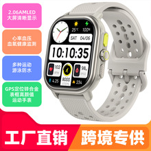 AMLED高分辨2.06大屏P106智能手表GPS轨迹心率血压血氧蓝牙通话68