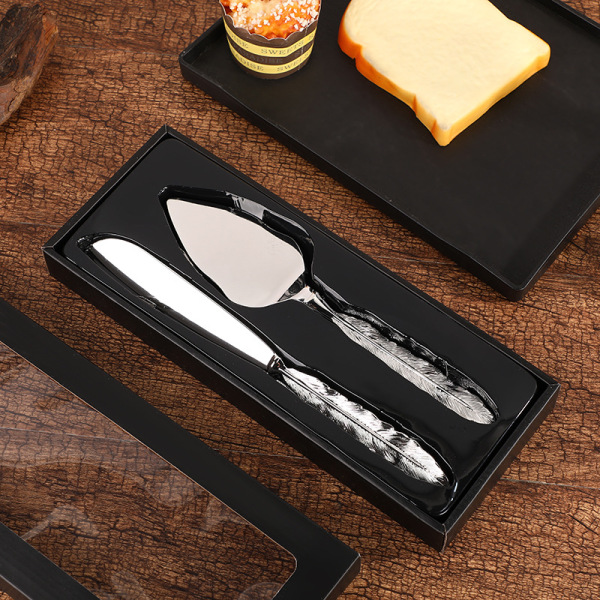 Creative Western Knife Knife Plasma Fine Feather Knife Handle Tableware Home Banquet Cake Bread Bread Pizza cutting supplies