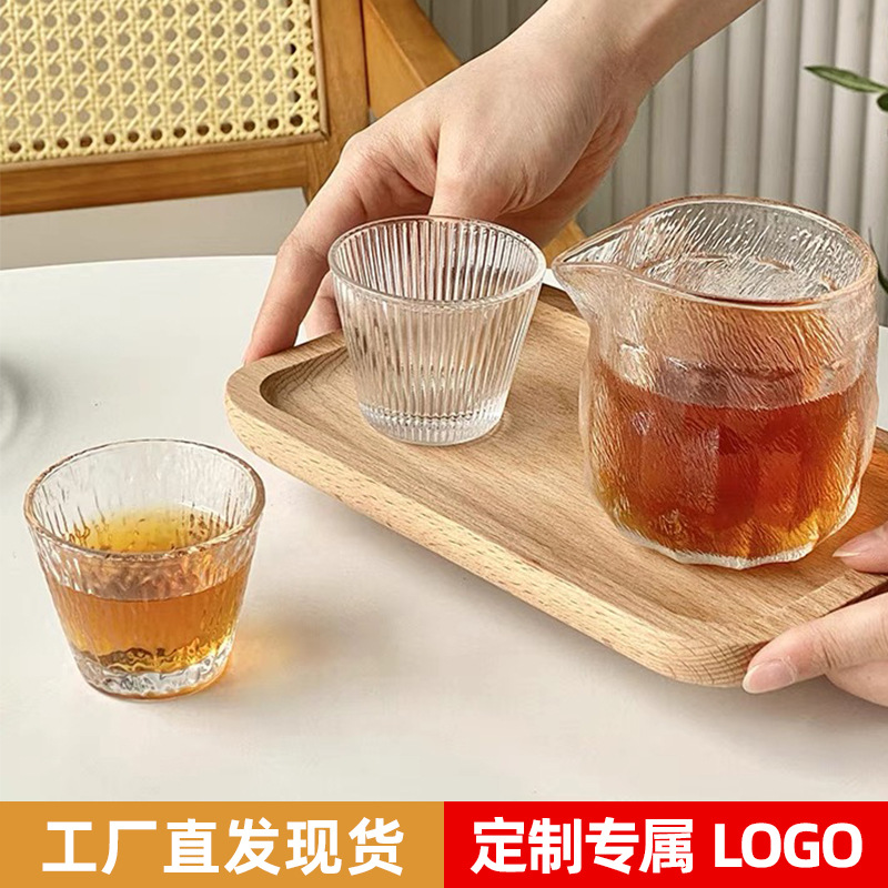 일본식 환대 컵 수직 패턴 유리 컵 가정용 쿨 워터 컵 인 티 컵 맥주 컵 작은 커피 컵