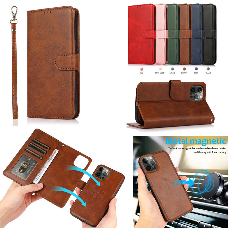Iphone16Pro Retro Phone Case Is Suitable for Apple 17 Protective Case Two-In-One 15 Wallet-Style Flip Leather Case