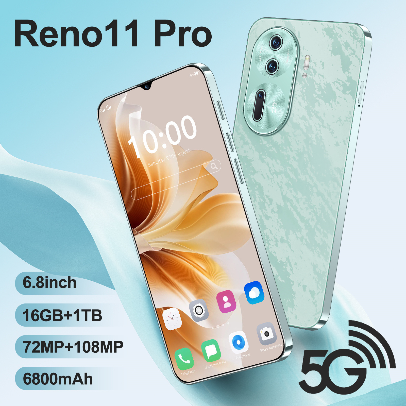 6.8 düymlük ekranlı smartfon 2+16GB yaddaşla