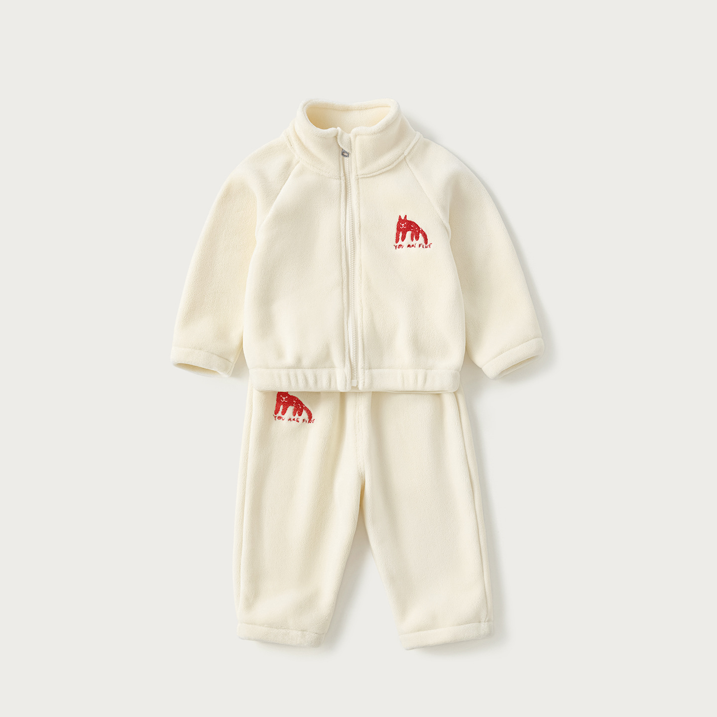 Paquete de calentamiento para bebés otoño y invierno para niños de un año de edad con un conjunto de dos piezas de ropa de invierno para niños y niñas. image 10