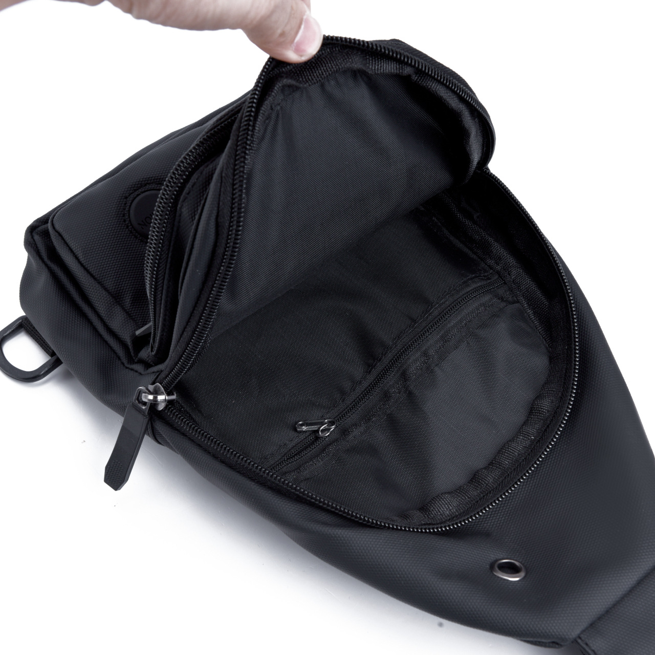 Bolsa de hombro de hombre de color sólido, anti-espiración, bolsa de pecho deportiva multicapa, bolsa de transporte multipropósito, bolsa de mochila