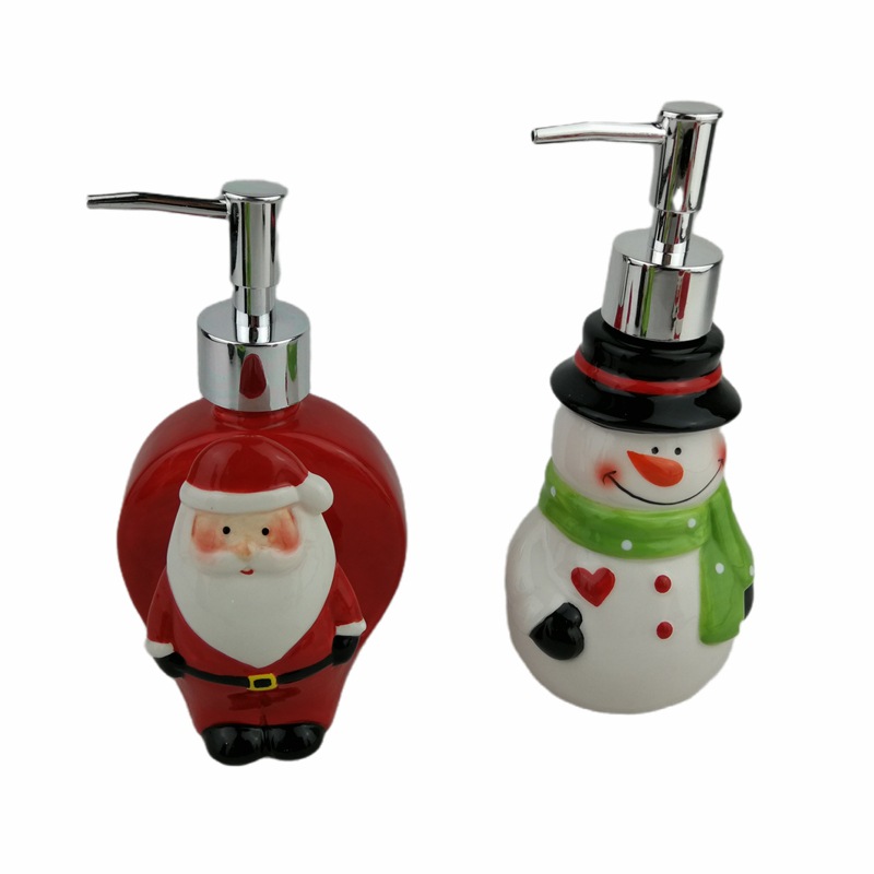 Selección estricta botella de loción de cerámica Santa Claus forma alivio mano desinfectante botella Pingüino sub-botella baño traje de lavado