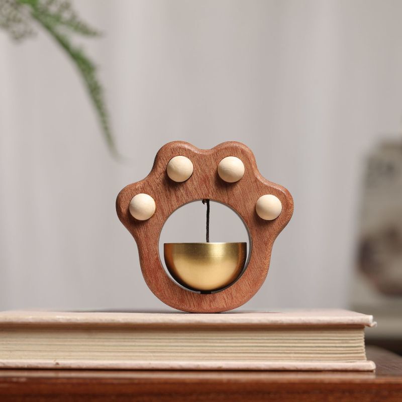 Cat Paw Doorbell Entryway Reminder Solid Wood Magnetic Doorbell Wind Chime Pure Copper Bell Creative Home Healing Decoration Cat Paw Doorbell Entryway Reminder Solid Wood Magnetic Doorbell Wind Chime Pure Copper Bell Creative Home Healing Decoration
