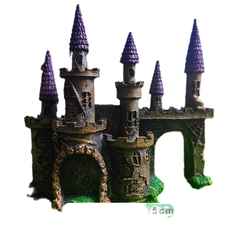 Nuevas decoraciones de pecera, castillos con aguja de estilo europeo, mansión antigua, jardinería, decoraciones de paisajismo, diseño de paisaje pequeño y pequeño