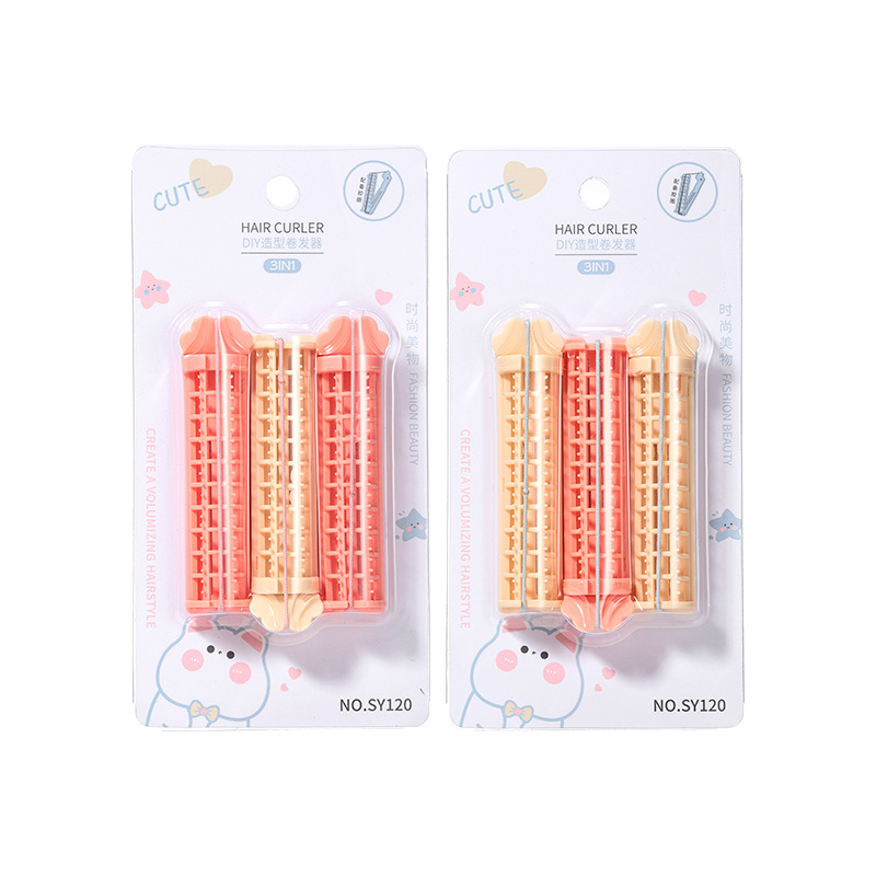 Rizador de Cabello LMLTOP, Paquete de 3, Estilo Hueco con Banda Elástica, Herramienta para Permanente, Clip para Rizar Voluminoso SY120