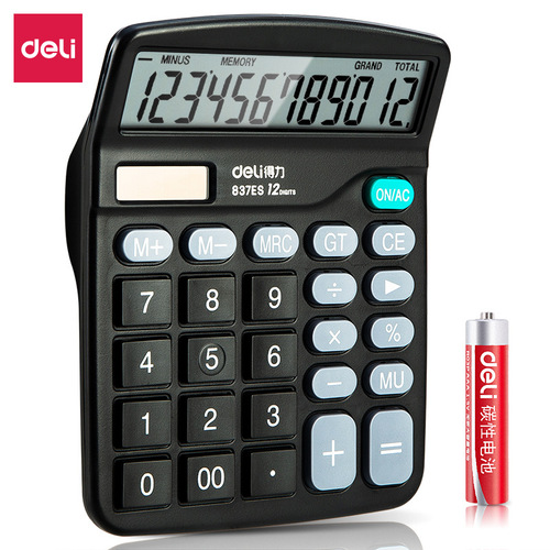 Get reliable stationery 837ES calculator 12-digit student financial accounting computer with battery dual power calculator