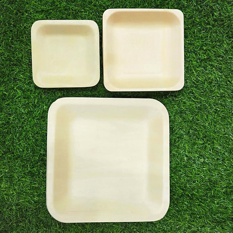 Supply 14cm square plate disc disposable wooden tableware Western dessert salad tray birthday cake logo Supply 14cm square plate disc disposable wooden tableware Western dessert salad tray birthday cake logo