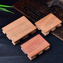 水晶摆件木头底座平放实木花状底盘适合放晶簇奇石把玩平底摆件