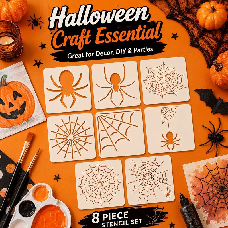 Cross-Border Best-Selling Halloween Painting Templates, Spider, Spider Web, Stencil Templates, Support Customization, Dropshipping Cross-Border Best-Selling Halloween Painting Templates, Spider, Spider Web, Stencil Templates, Support Customization, Dropshipping