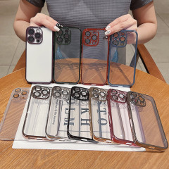 Iphone16 promax携帯ケースアップル15メッキ14ストレートエッジ13透明12レンズフィルム16小衆に適用