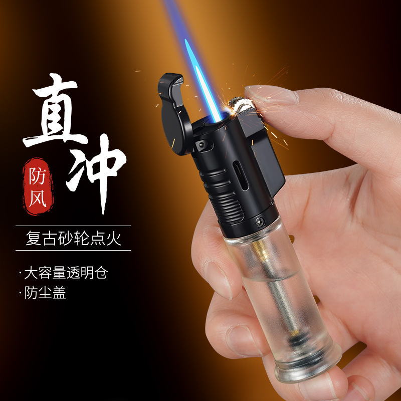 PL186-1防风打火机充气体男创意个性直冲蓝焰砂轮式雪茄火机|undefined