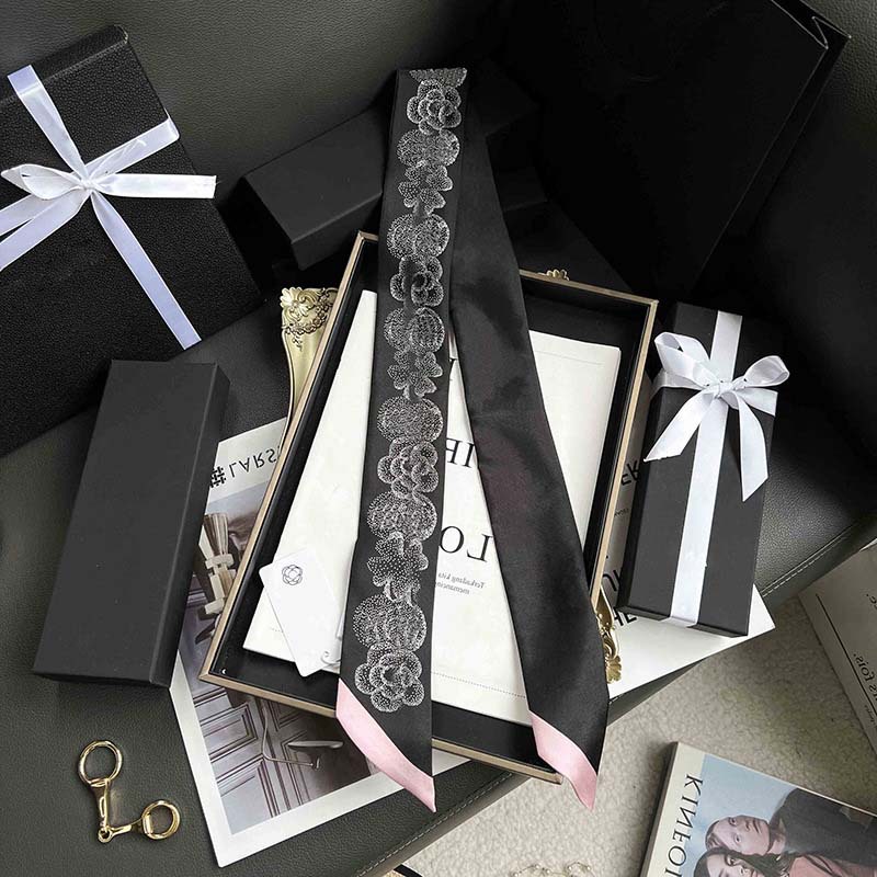 D versión alta 18 mm bufandas de seda cinta cinta delgada correa de pelo larga decoración pequeña bufandas animales de la selva H