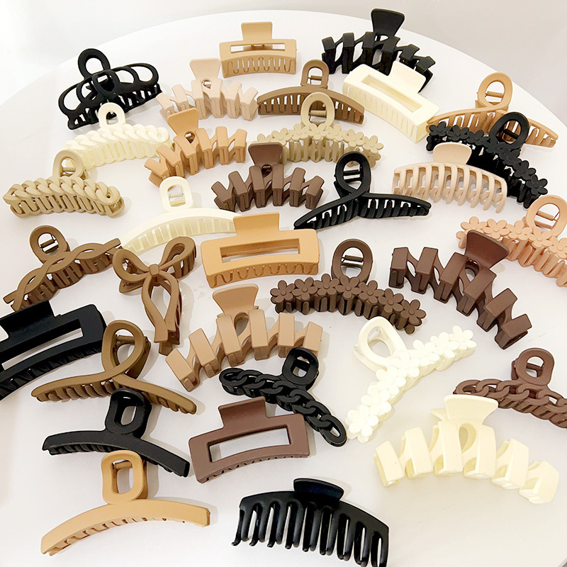 Korean Grab Clip Large Acrylic Frosted Shark Clip Simple Hair Clip Headwear with Multiple Hair Clips High-End Hair Accessories