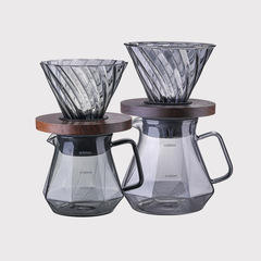 Glass coffee pot V60 filter cup set cross-border glass sharing pot household drip coffee filter cup