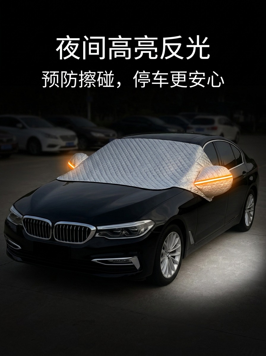 Half car cover for winter, car snow shield for front windshield, anti-freeze cover, thickened snow cover, frost and snow protection