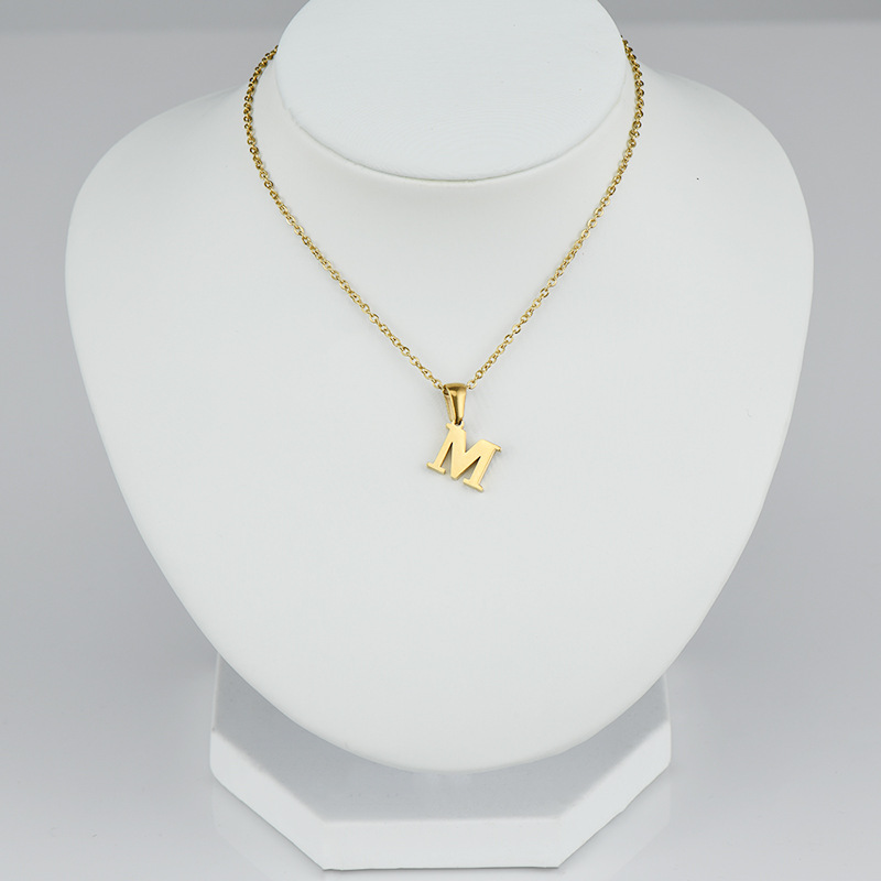 304 Stainless Steel Chain Material cable chain Chain Type 1 Piece Quantity Simple Style Letter Stainless Steel Necklace 1 Piece