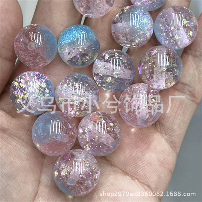 16mm光变彩虹欧箔通孔珠手机链串珠笔钥匙扣包链diy手工饰品配件|undefined