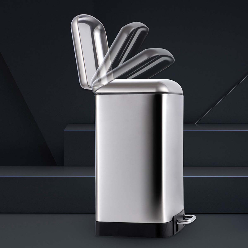 La basura comercial grande puede pedal Cubo de almacenamiento con tapa centro comercial de acero inoxidable unidad de la empresa lenta caída de la basura puede